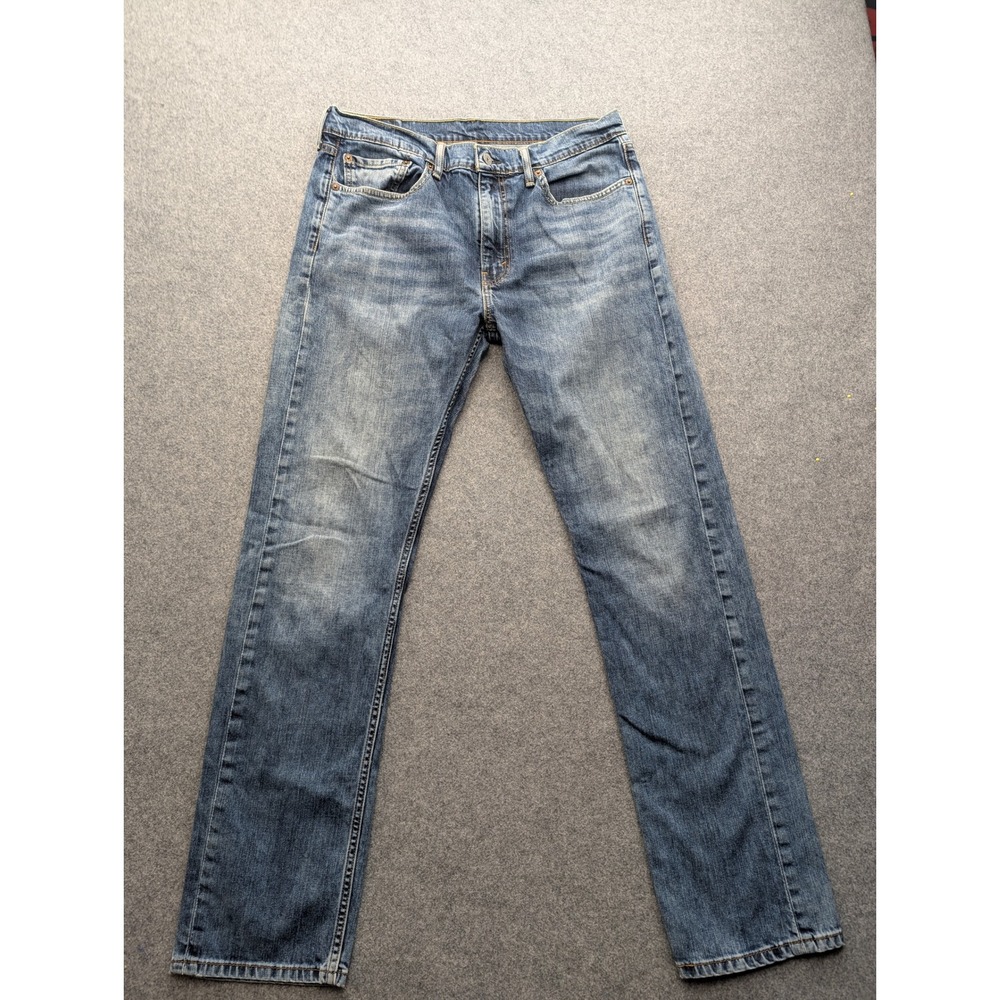 Levi's 513 Slim Straight Jeans Mens 34x34 Blue Denim Stretch Pants